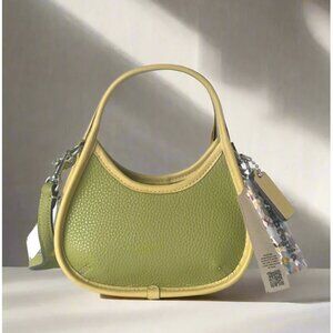 Coach Mini Ergo Bag Coachtopia CO662 Leather 90s Crossbody Lime Green Sunflower